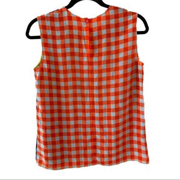Diane Von Furstenberg Contrasting Silk Tank Sz. Small - Picture 3 of 10